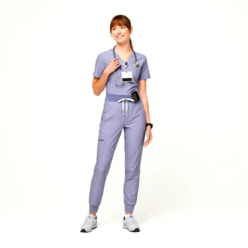 NWT Limited Edition FIGS Vapor Blue Space Dye Petite Scrubs set